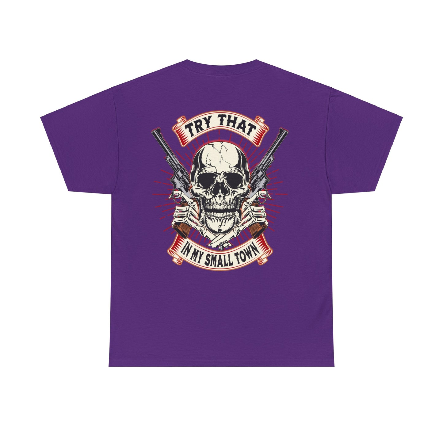 SMALL TOWN AN BACK  Unisex Heavy Cotton Tee
