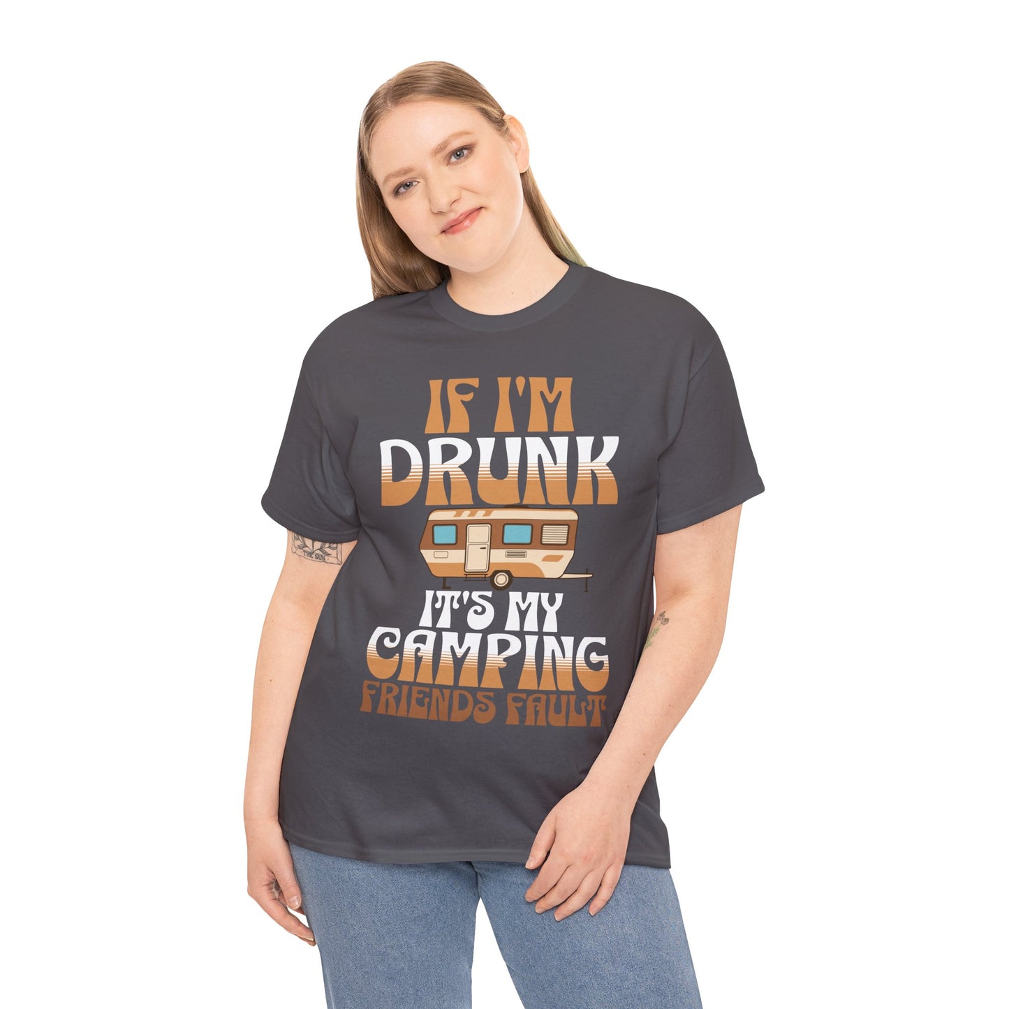 CAMPING ON FRONT  Unisex Heavy Cotton Tee