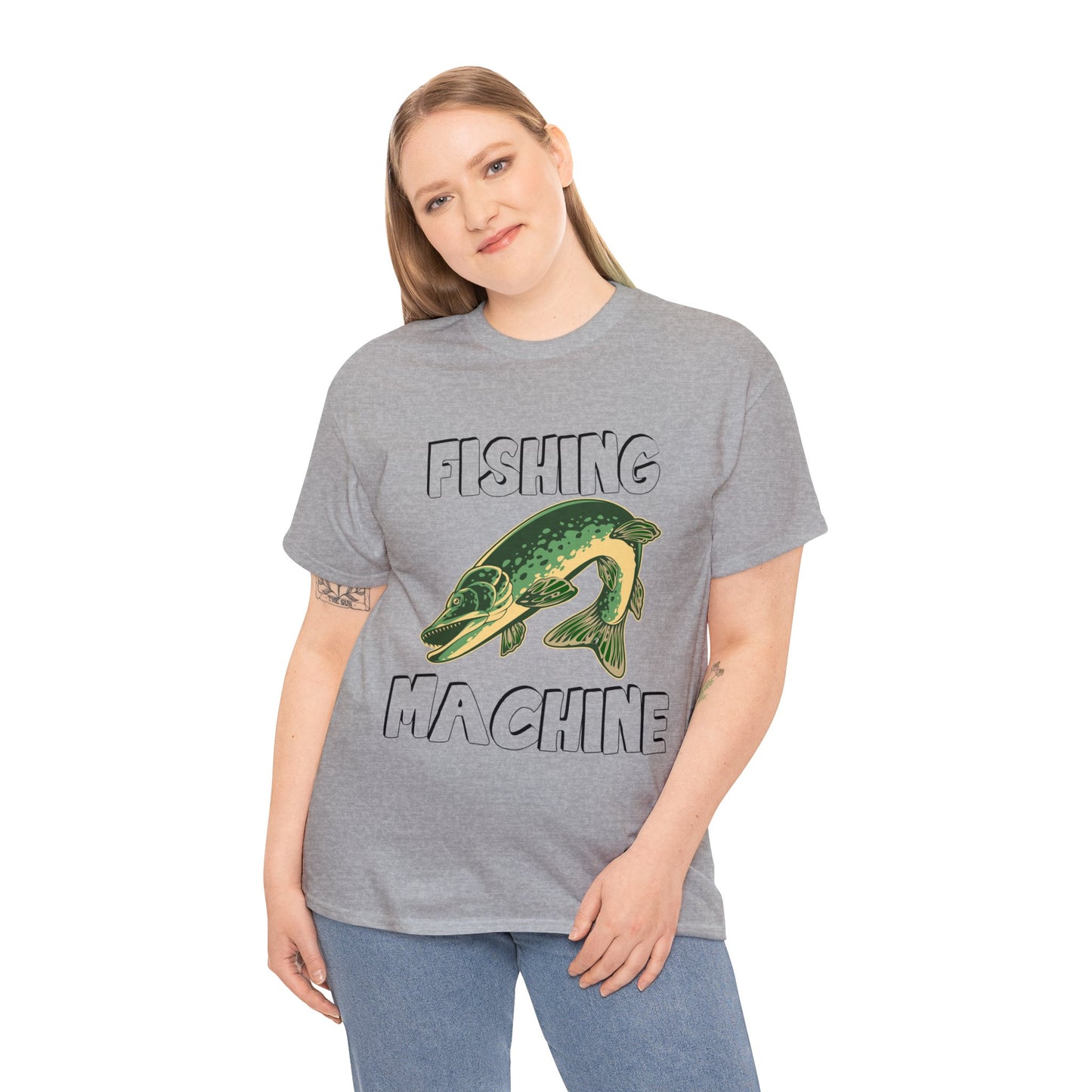 FISHING ON FRONT 5 Unisex Heavy Cotton Tee