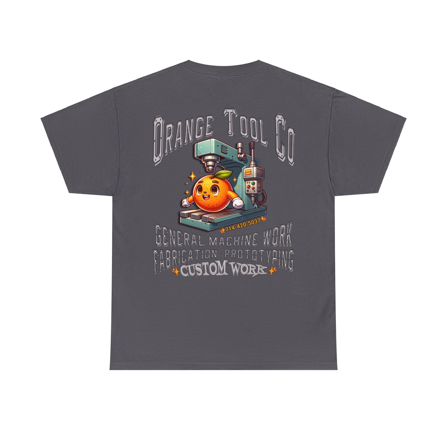 ORANGE TOOL ON BACK Unisex Heavy Cotton Tee