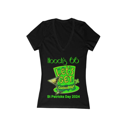 Hooch's BAR Women's Jersey Short Sleeve Deep V-Neck Tee
