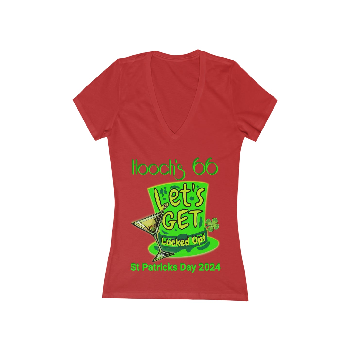 Hooch's BAR Women's Jersey Short Sleeve Deep V-Neck Tee