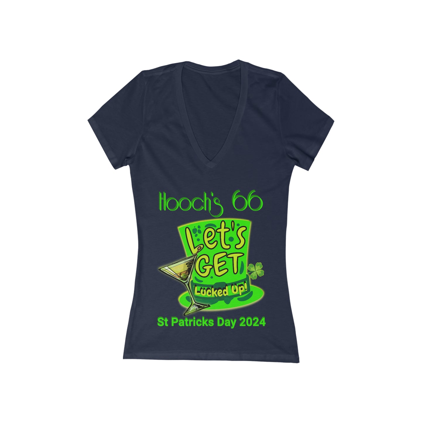 Hooch's BAR Women's Jersey Short Sleeve Deep V-Neck Tee