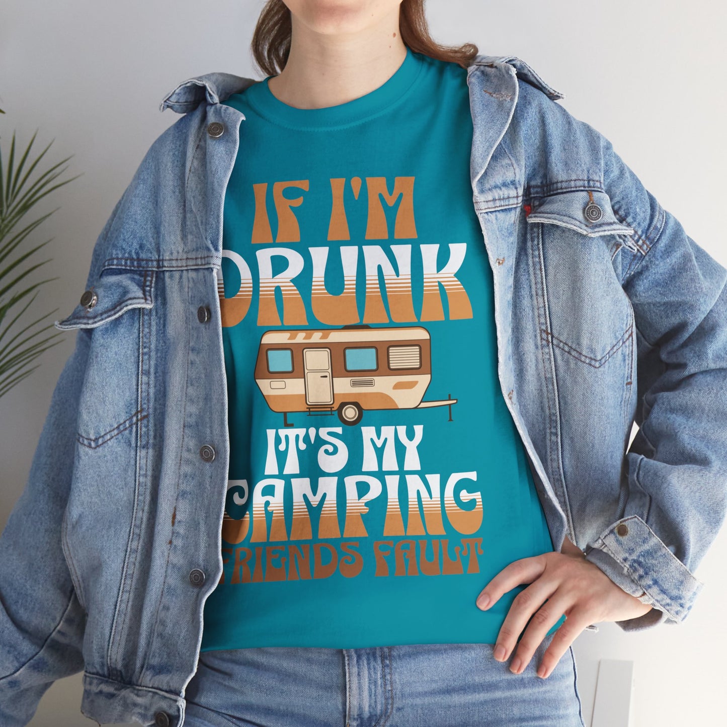 CAMPING ON FRONT  Unisex Heavy Cotton Tee