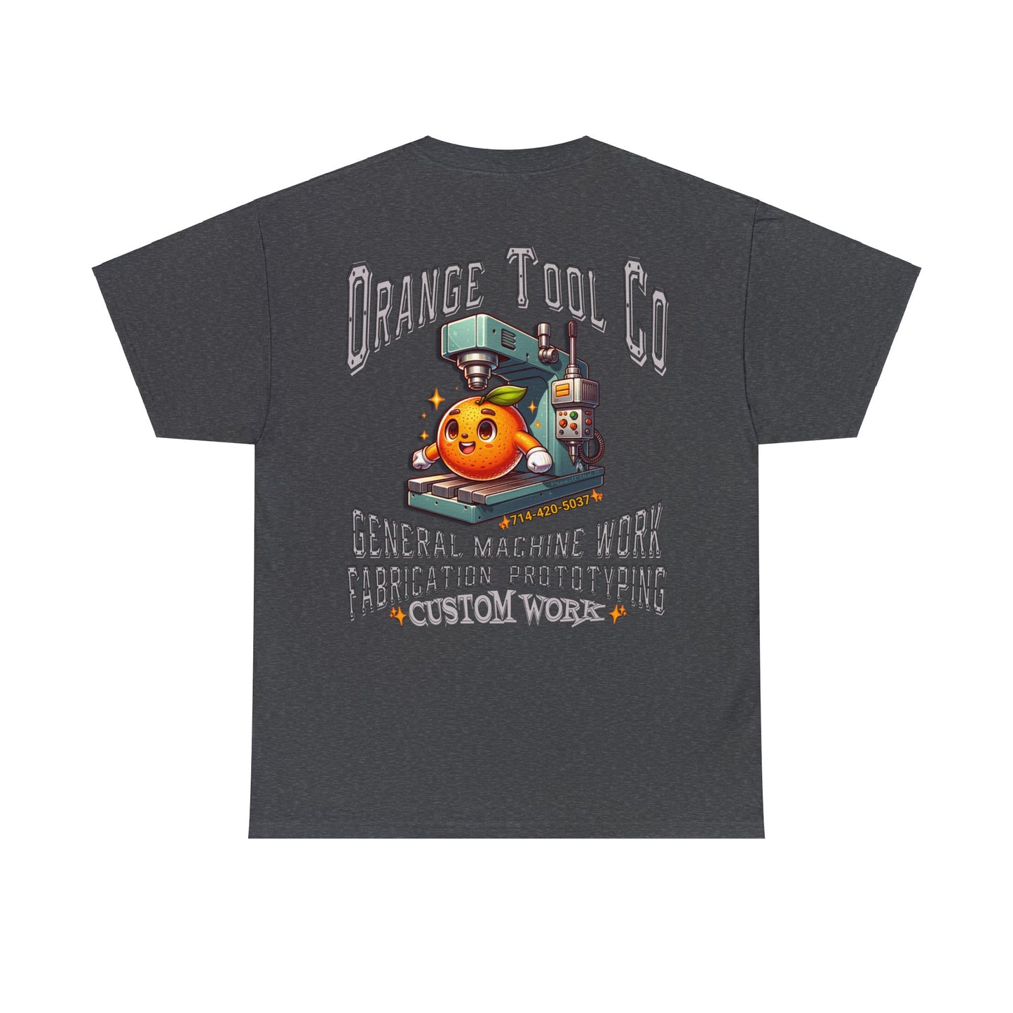 ORANGE TOOL ON BACK Unisex Heavy Cotton Tee