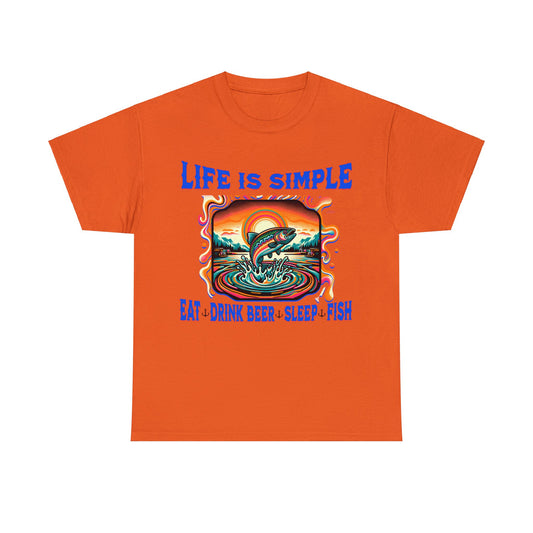 fishing 2 ON FRONT Unisex Heavy Cotton Tee