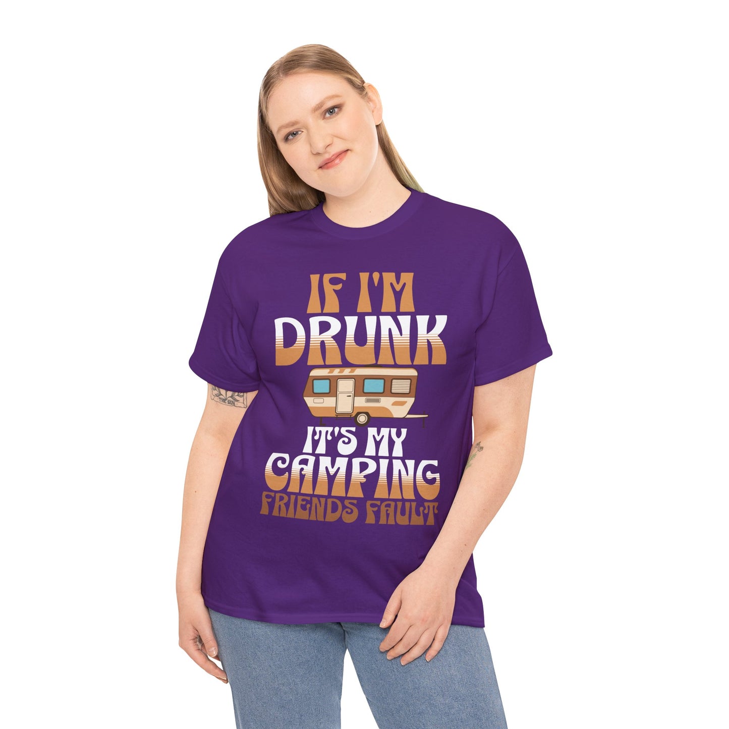 CAMPING ON FRONT  Unisex Heavy Cotton Tee