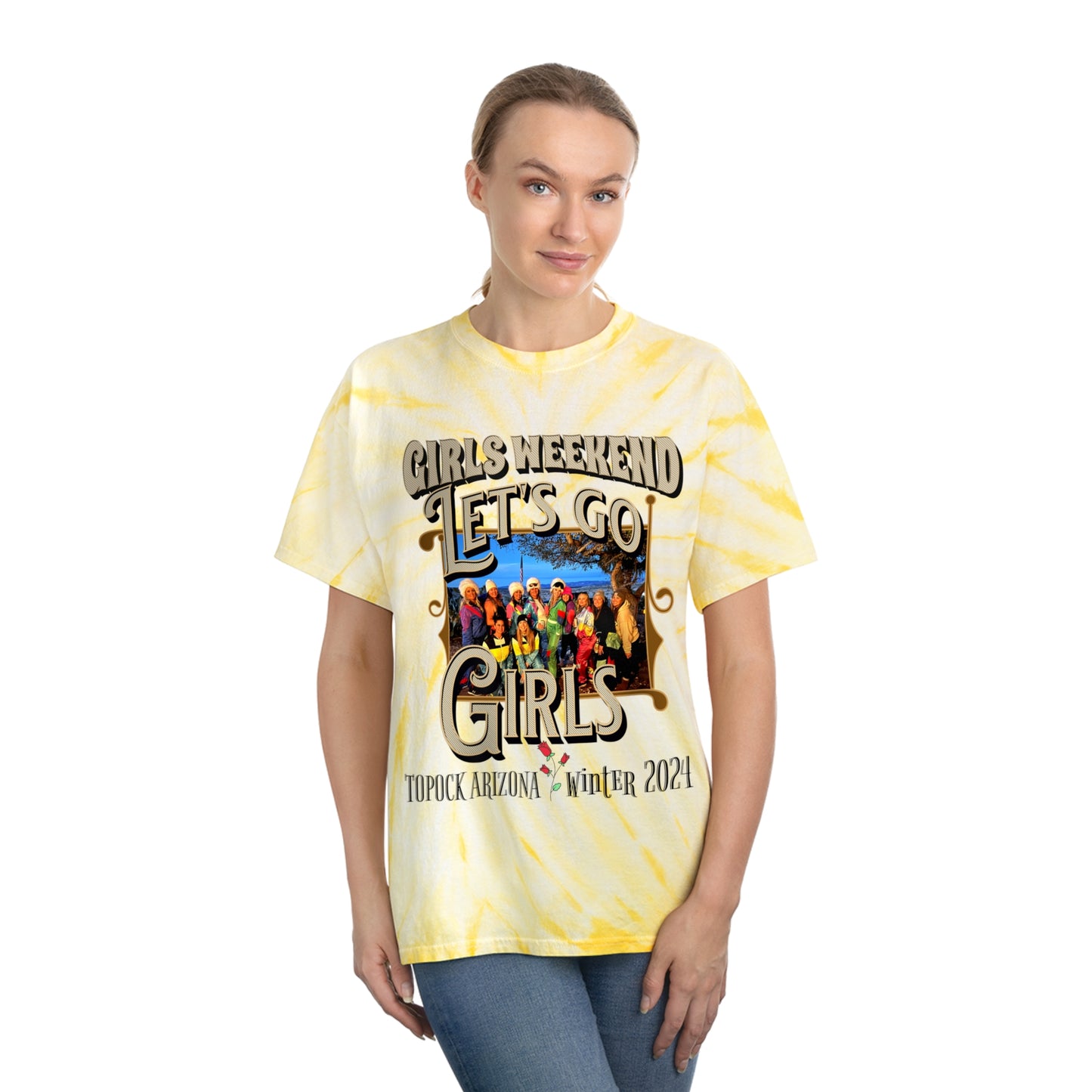 GIRLS WEEKEND Tie-Dye Tee, Cyclone